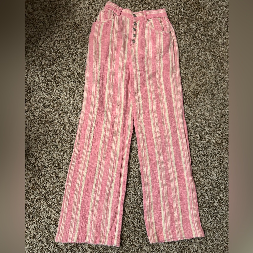 Urban Outfitters Pink and Cream Textured Fabric
